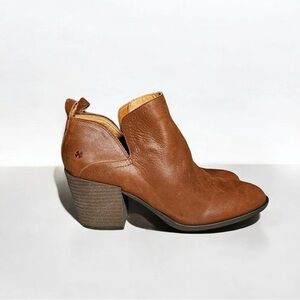 🌻NEW Lucky Brand Branndi Heeled Brown Leather Bootie Women's Size 9 /40